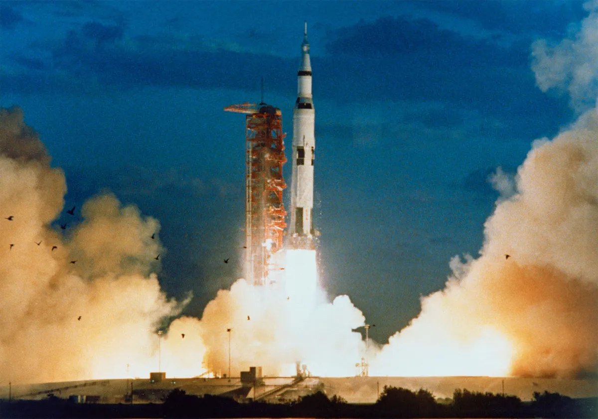 Launch of Apollo 4 atop the first Saturn 5 Moon rocket. Credit: NASA