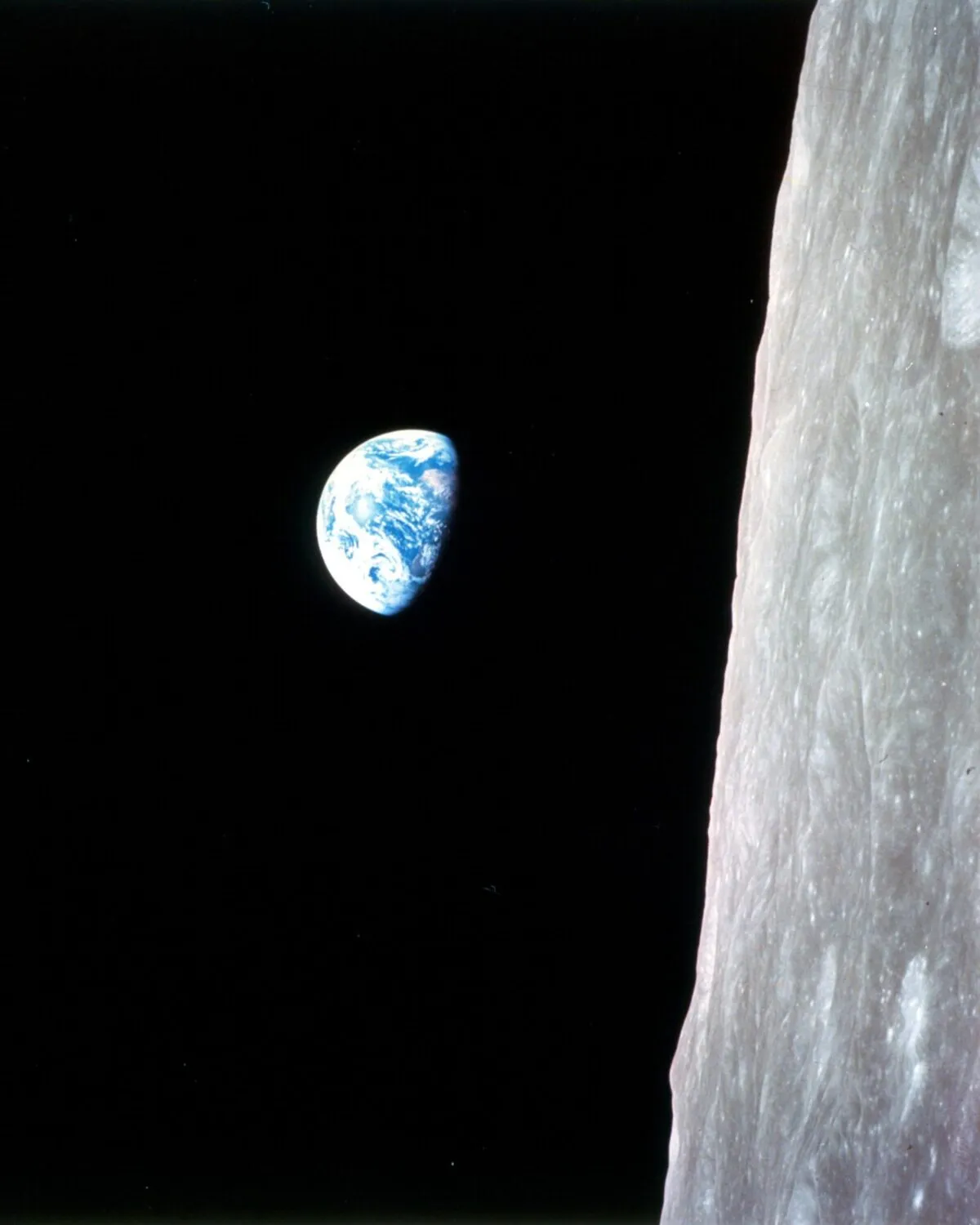 A view of the rising Earth as seen by the Apollo 8 astronauts as they emerged from the far side of the Moon. Credit: NASA