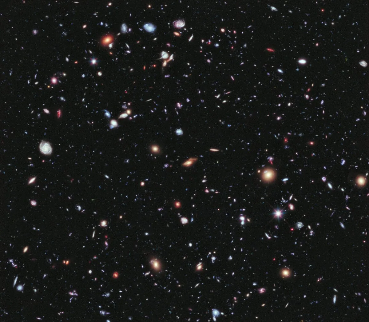Hubble's eXtreme Deep Field. (Credit: NASA; ESA; G. Illingworth, D. Magee, and P. Oesch, University of California, Santa Cruz; R. Bouwens, Leiden University; and the HUDF09 Team)