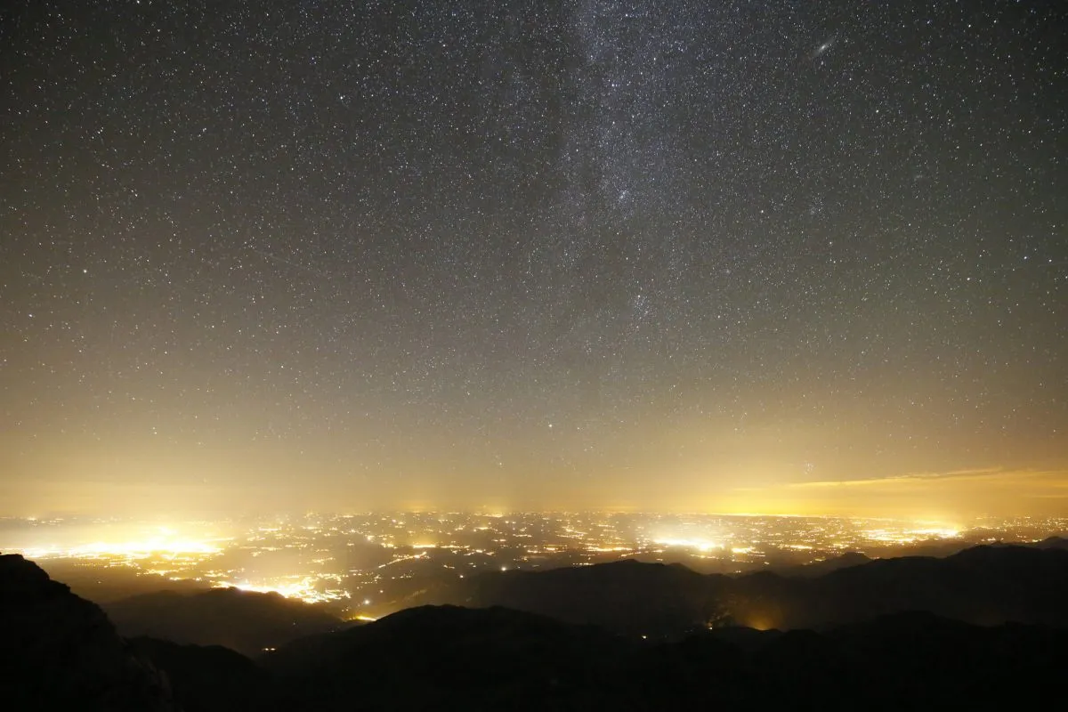 Light pollution above the cities of Toulouse and Tarbes, France. Credit: Christophe Lehenaff / Getty Images