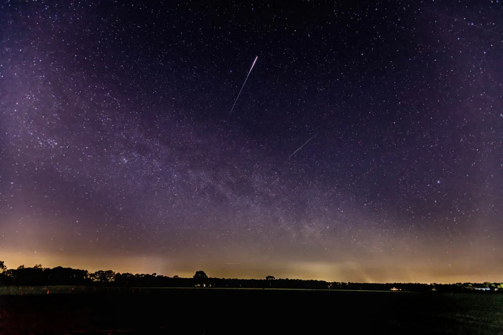 Lyrid meteor seen above Schermbeck, Germany. Credit: Mario Hommes/DeFodi Images via Getty Images