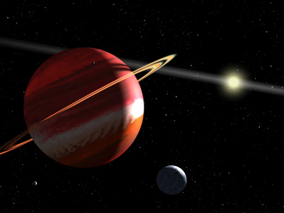 Artist's concept of a Jupiter-mass exoplanet orbiting the nearby star Epsilon Eridani. Credit: NASA, ESA, and G. Bacon (STScI)