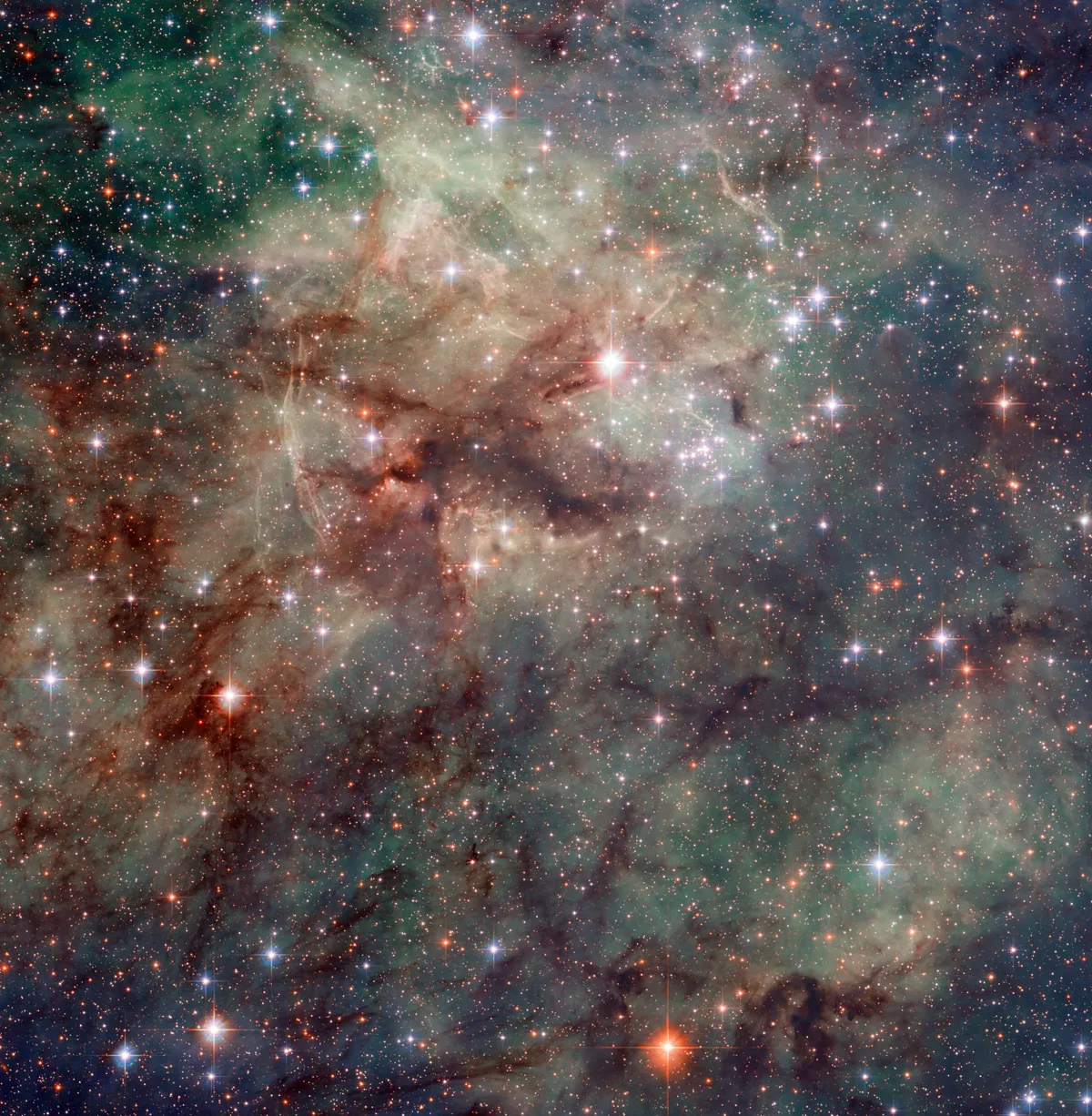 A closeup of the Tarantula Nebula, as seen by the Hubble Space Telescope. Credit: NASA, ESA