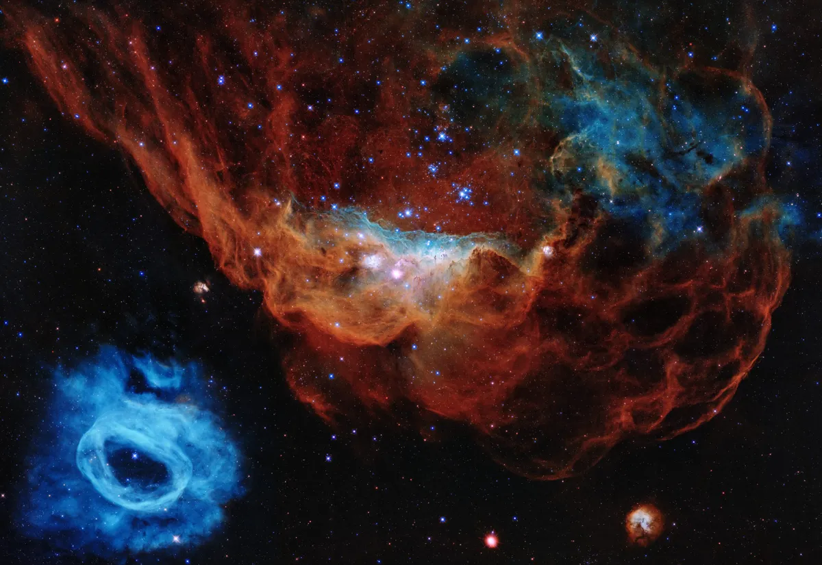 NGC 2014 and NGC 2020, as seen by the Hubble Space Telescope. Credit: NASA, ESA, and STScI