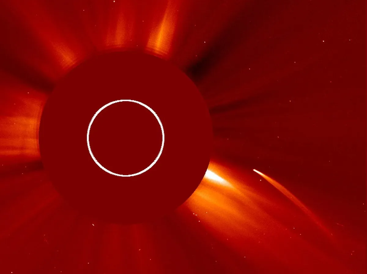 This Kreutz family comet known as the Christmas Comet was seen coming a little too close to the Sun by NASA’s SOHO spacecraft on 5 and 6 July 6 2011. Credit: ESA&NASA/SOHO