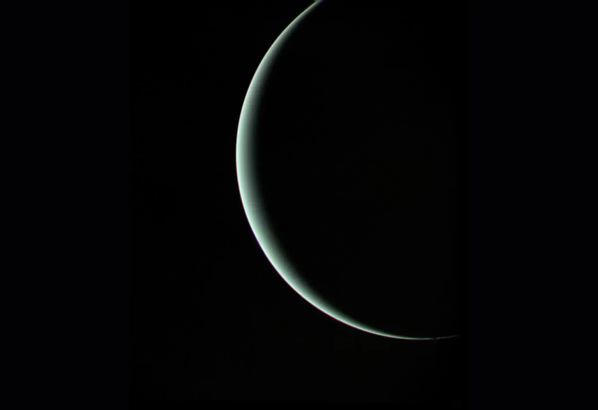 A parting shot of Uranus by Voyager 2 as the spacecraft ended its encounter at the planet. Credit: NASA/JPL-Caltech