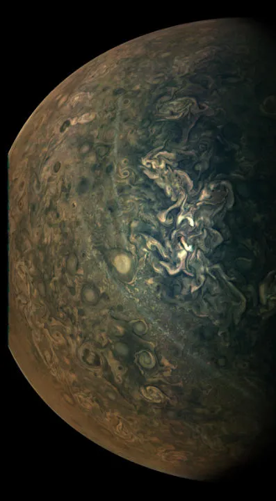 Hazes on Jupiter Juno, 17 February 2020. Credit: NASA/JPL/SwRI/MSSS; image processing by Gerald Eichstädt
