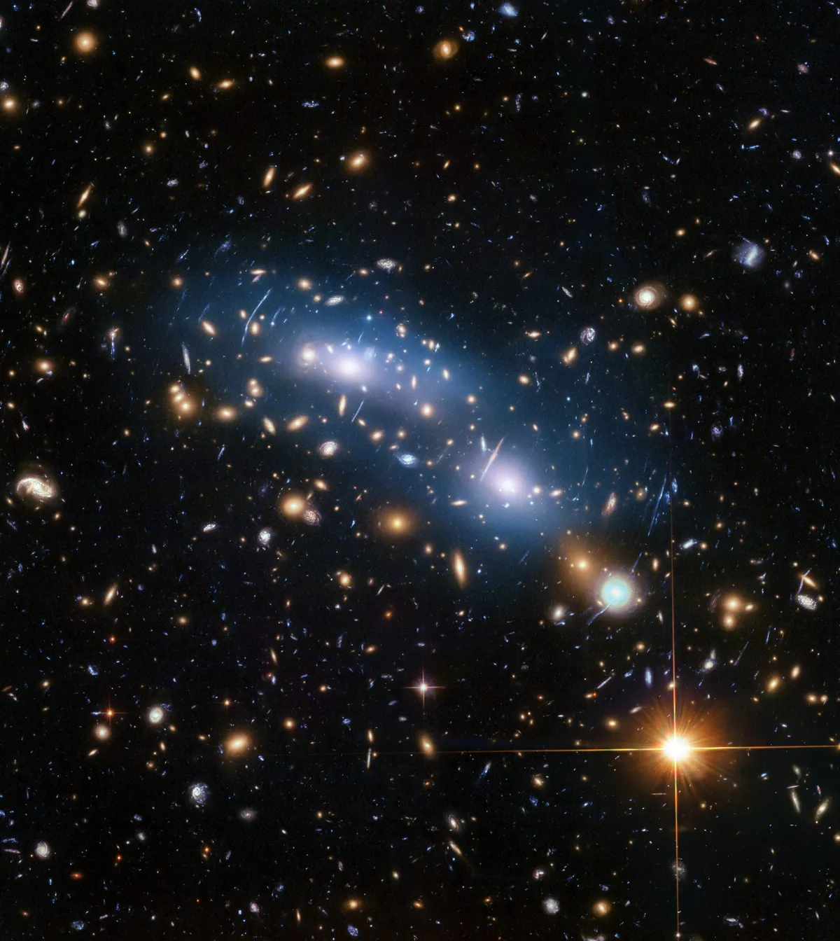 Galaxy cluster MACS J0416. Credit: NASA, ESA, and M. Montes (University of New South Wales, Sydney, Australia)