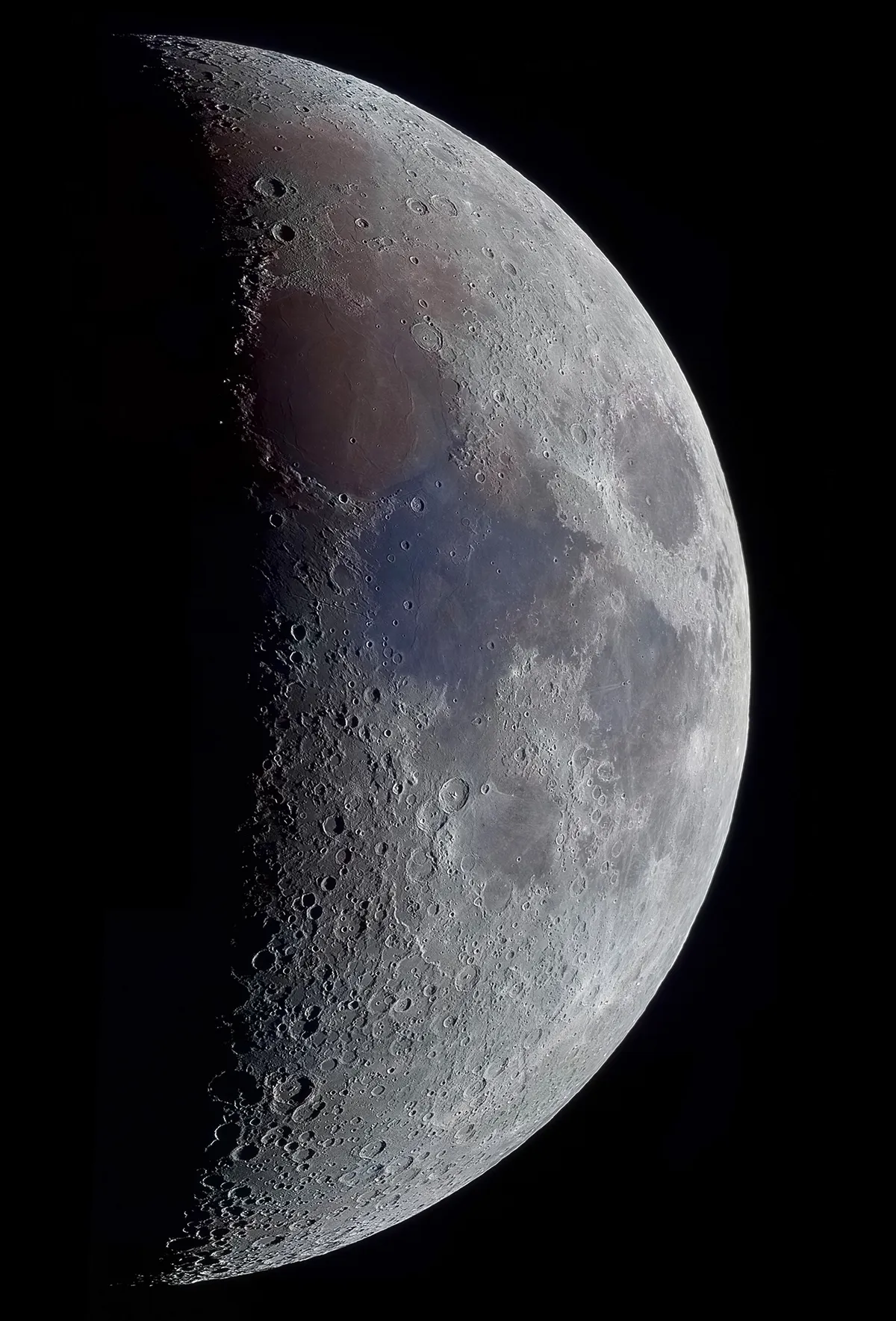 39% Crescent Moon Richard Addis (UK). Credit: Our Moon. Equipment: Celestron Nexstar 6SE telescope, Celestron Advanced GT mount, ZWO ASI120MC camera, 4,400 x 0.08-second exposures.