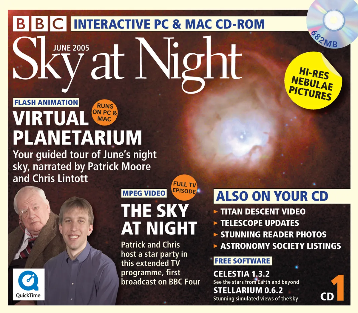 BBC Sky at Night Magazine's Virtual Planetarium appeared in the very first issue via CD ROM, June 2005.