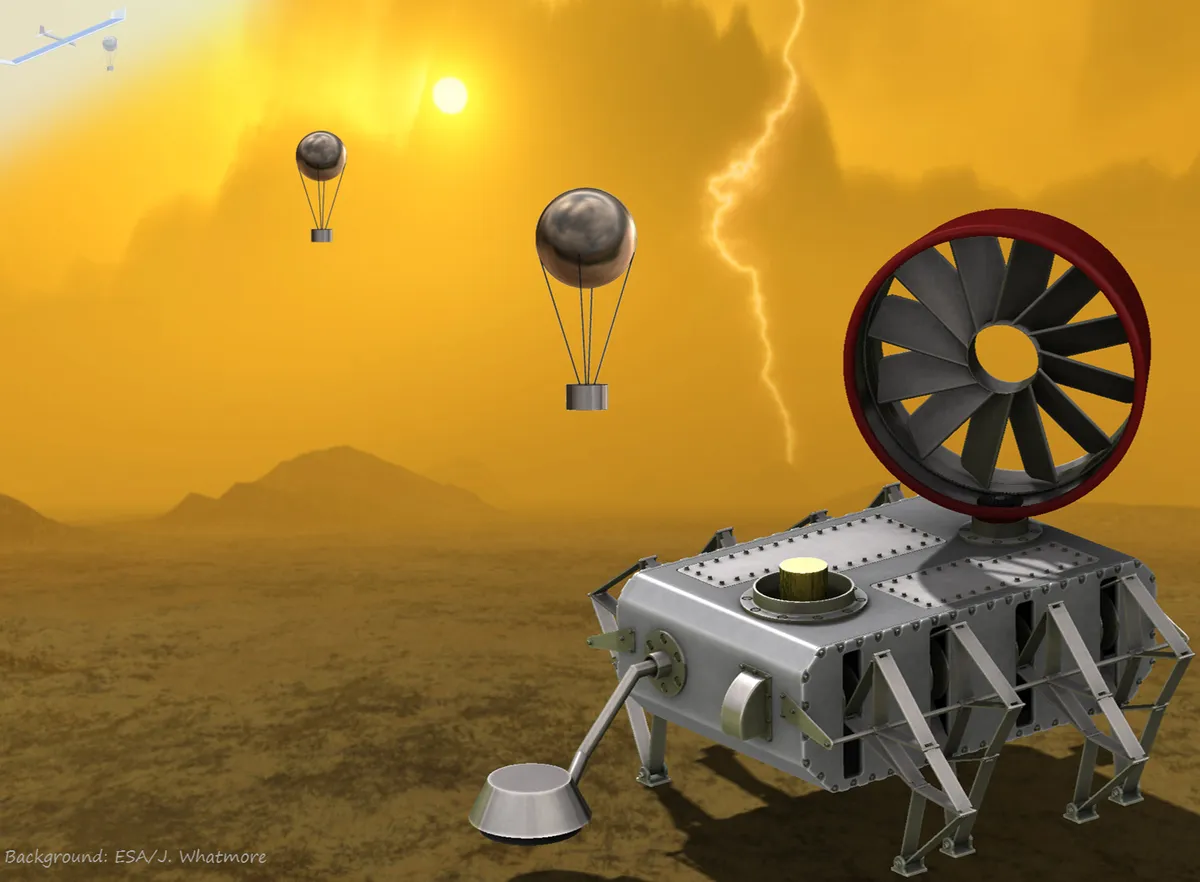 An early design of the rover with Strandbeest legs. Credit: ESA/J. Whatmore/NASA/JPL-Caltech