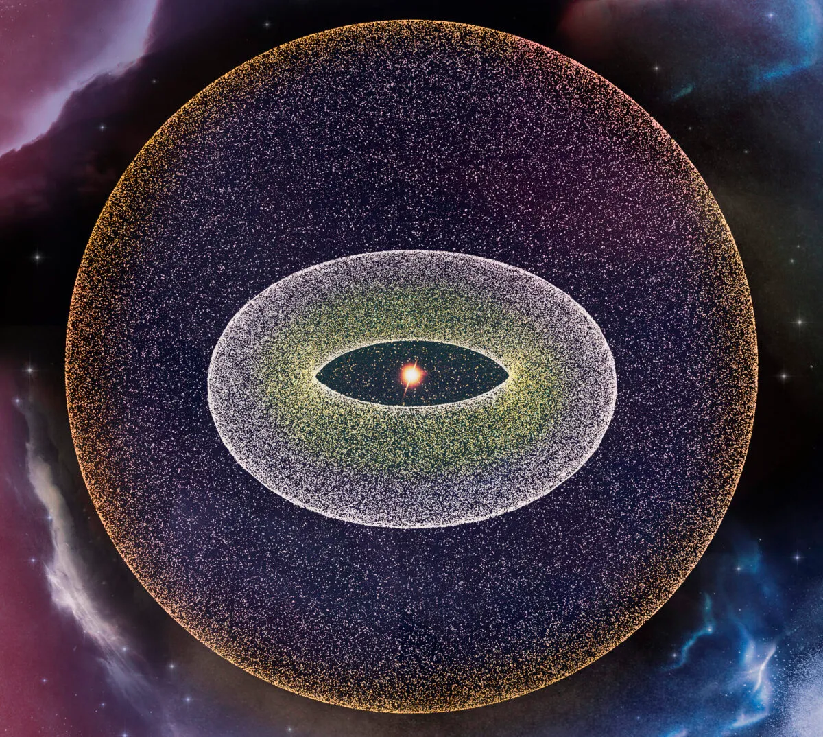 An artist's illustration of the Oort Cloud. Credit: Naeblys / Getty Images