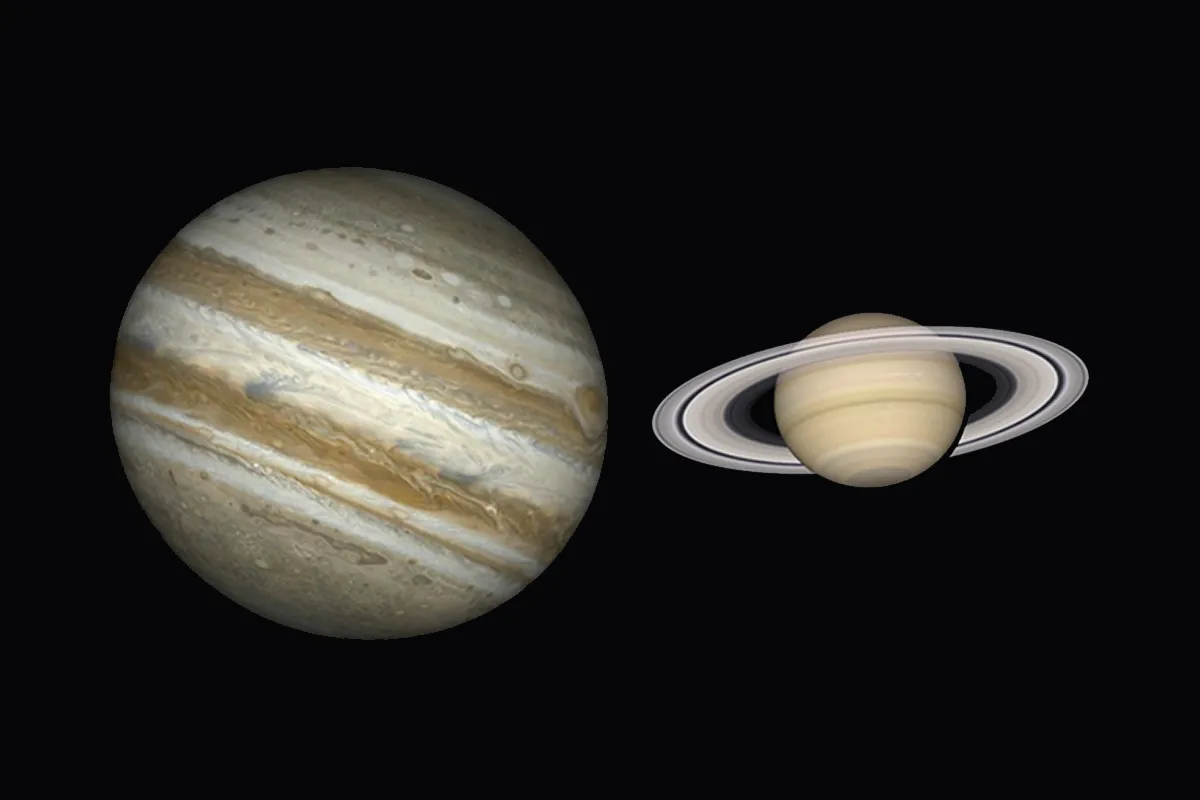 Jupiter and Saturn. Credit: Pete Lawrence