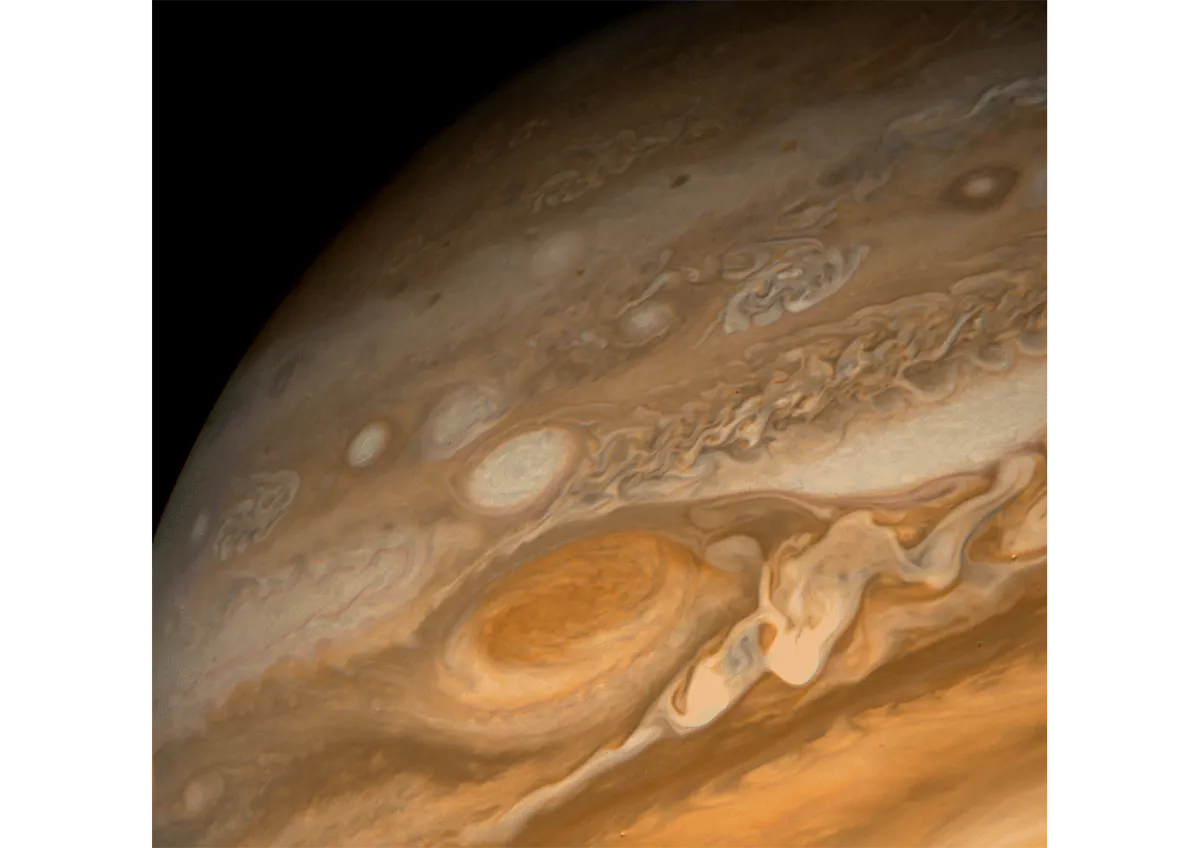 An image of Jupiter's Great Red Spot, captured during the Voyager mission. Credit: NASA/JPL