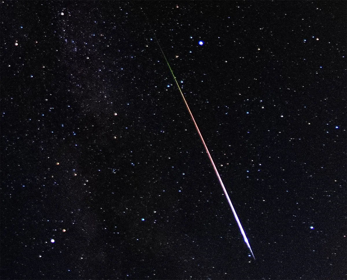 The short and warm nights of mid August are ideal conditions for photographing the Perseids. Credit: Pete Lawrence