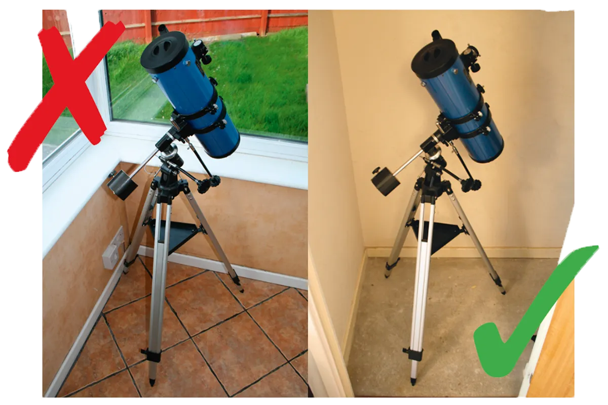 A clean, dry cupboard is a much better home for your scope than a humid conservatory.
