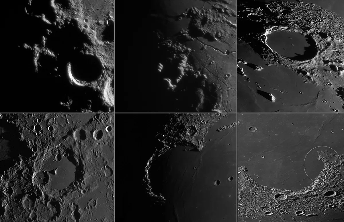 Clair obscur effects on the Moon are caused by the play of sunlight and shadow on the lunar surface. Credit: Pete Lawrence