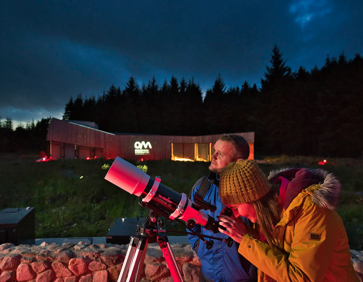 Stargazing outside OM Dark Sky Park and Observatory, Northern Ireland.