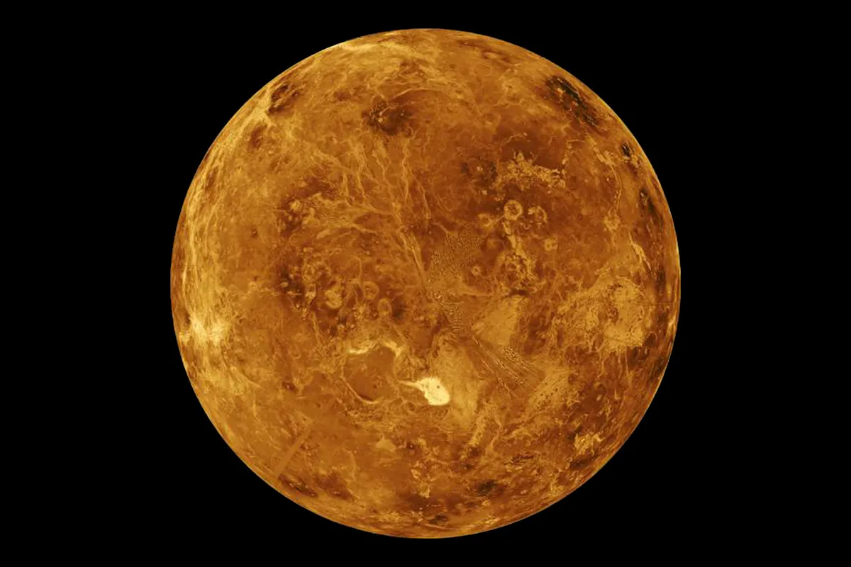 Venus’s northern hemisphere, as seen by NASA’s Magellan probe. Credit: NASA/JPL