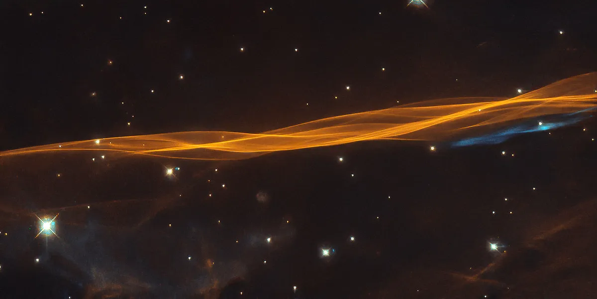 Remnant of supernova blast wave in Cygnus Hubble Space Telescope, 24 August 2020. Credit: ESA/Hubble & NASA, W. Blair / Acknowledgement: Leo Shatz