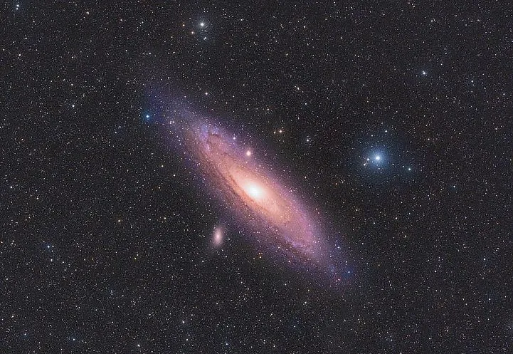 The Andromeda Galaxy Kush Chandaria, remotely via Telescope Live, IC Astronomy Observatory, Spain, 24 July 2020. Equipment: FLI PL16803 mono CCD camera, Takahashi FSQ-106EDX4 apo refractor, Paramount MX  mount