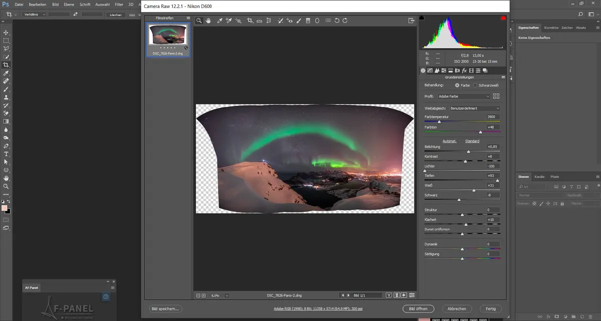 How to process a panorama of the aurora. Credit: Nicolai Brügger