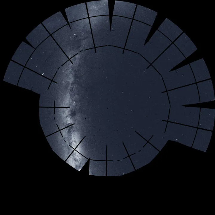 Mosaic of the northern sky from TESS images TRANSITING EXOPLANET SURVEY SATELLITE (TESS), 5 October 2020 CREDIT: NASA/MIT/TESS and Ethan Kruse (USRA)