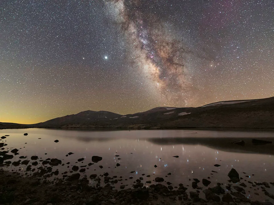 The Milky Way over a lake near Mount Sabalan, Iran, 12 August 2021. Photographed by Parisa Bajelan using a Canon EOS 6D DSLR camera and 16-35 Canon lens.