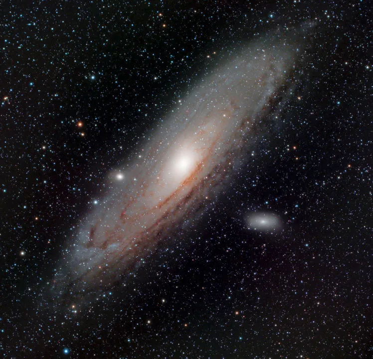 The Andromeda Galaxy James Downey, Ongar, Essex, 18 August and 9 September 2020 Equipment: ZWO ASI 533MC-Pro camera, William Optics RedCat 51 apo refractor, Sky-Watcher Star Adventurer Pro mount