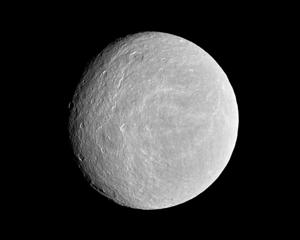 Saturn's moon Rhea. Credit: NASA/JPL/Space Science Institute
