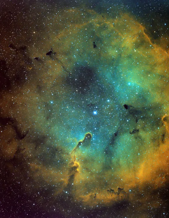IC 1396 and the Elephant’s Trunk Nebula Chris Callaway, Leicester, 20 and 21 September, 3November2020. Equipment:Atik 16200 mono camera, Takahashi FSQ-106ED refractor, Paramount MyT mount