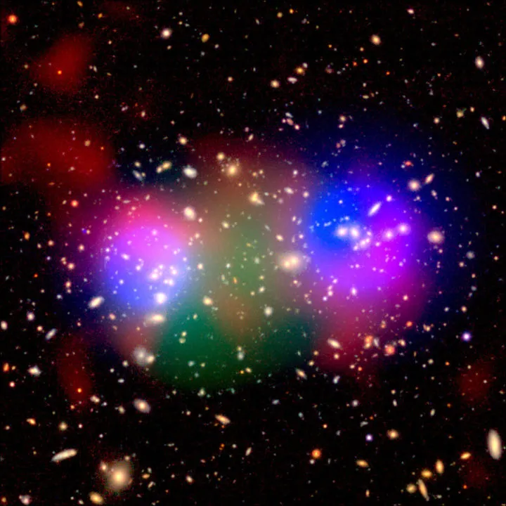 Galaxy clusters collide SUBARU TELESCOPE, 12 NOVEMBER 2020. Credit: GBT/NSF/NAOJ/HSC-SSP/ESA/XMM-Newton/XXL survey consortium