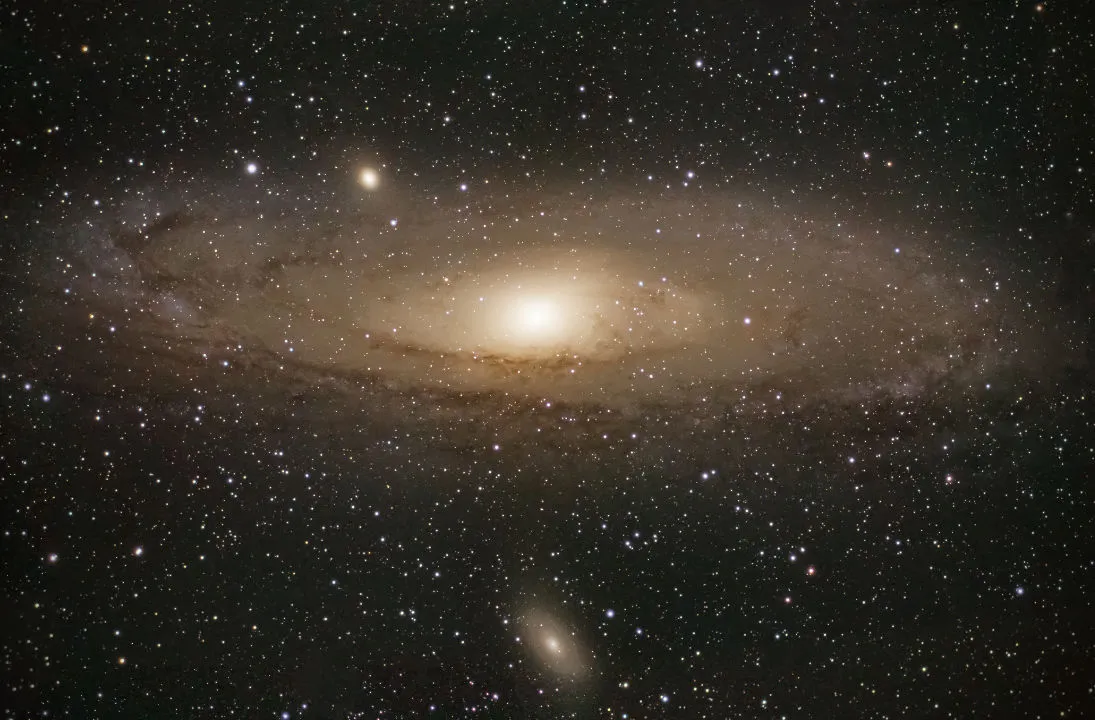The Andromeda Galaxy Vicki Pink, Southampton, 21 September 2020. Equipment: Altair Hypercam 183C camera, Sky-Watcher 72ED Evostar refractor, Sky-Watcher HEQ5 Pro mount