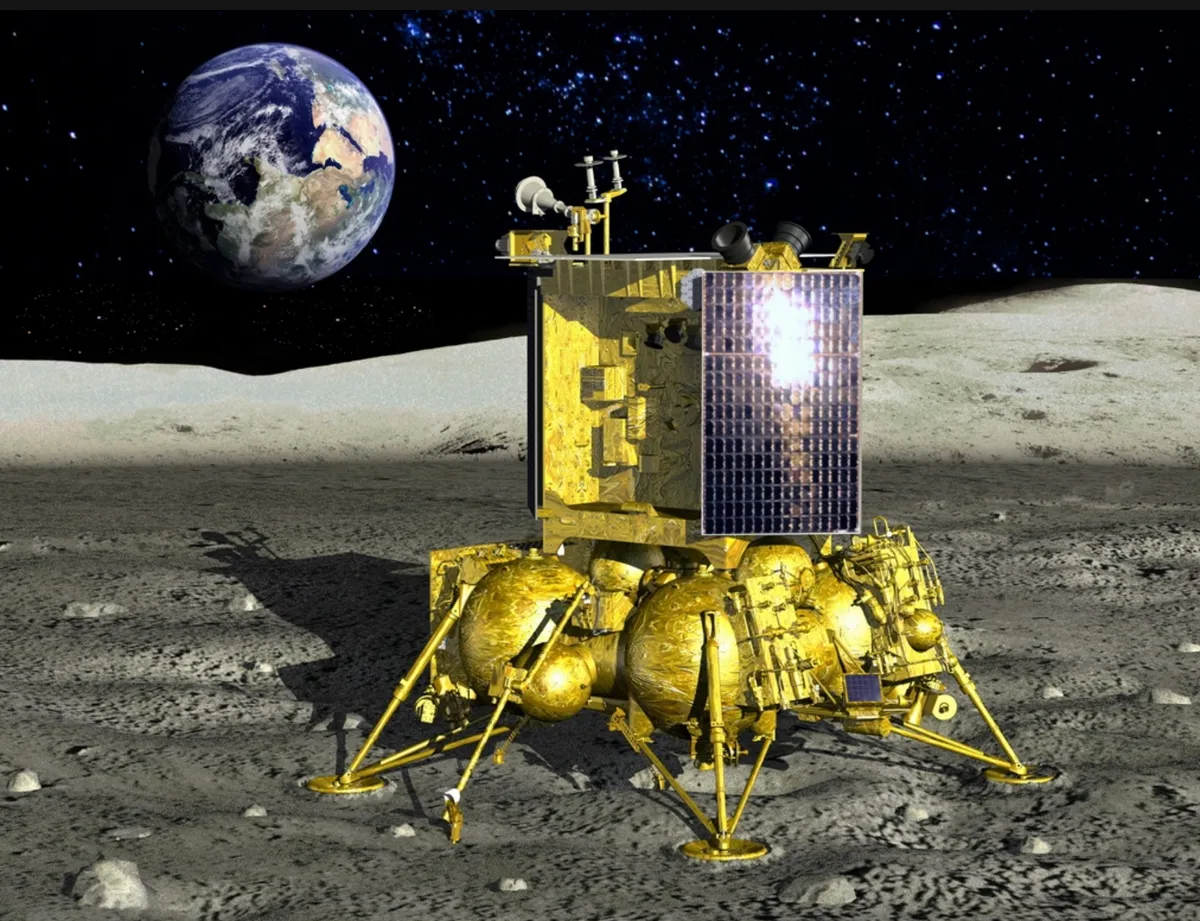 Artist's impression of Luna 25 on the surface of the Moon.