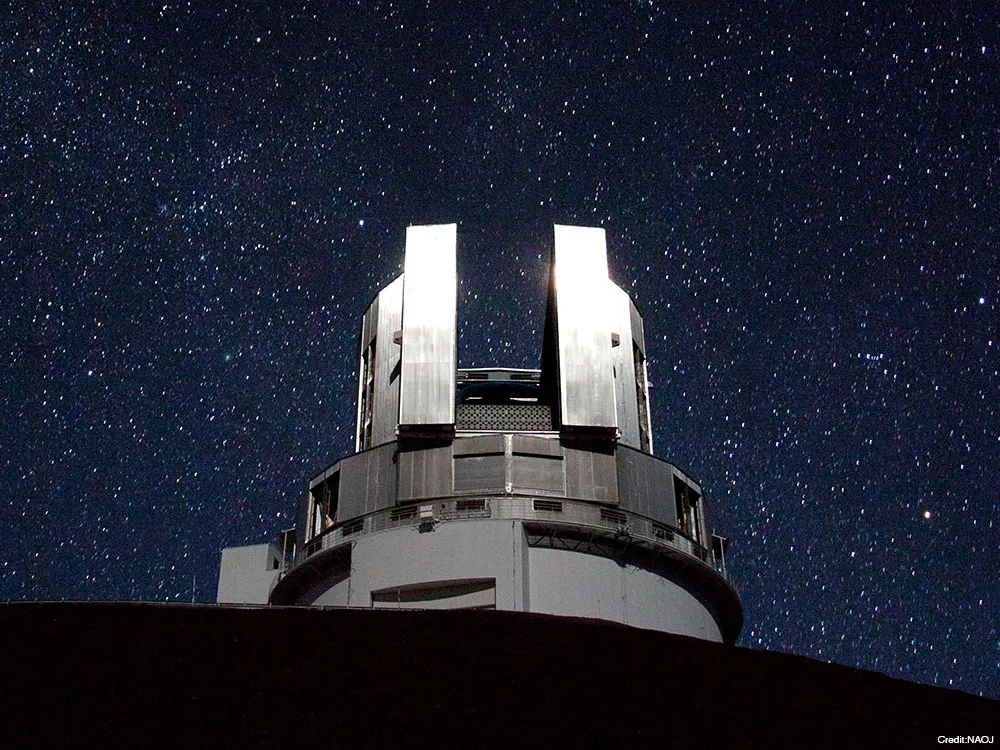 The Japanese Subaru Telescope in Hawaii was used to study NASA's Trojan Asteroids. Credit: NAOJ