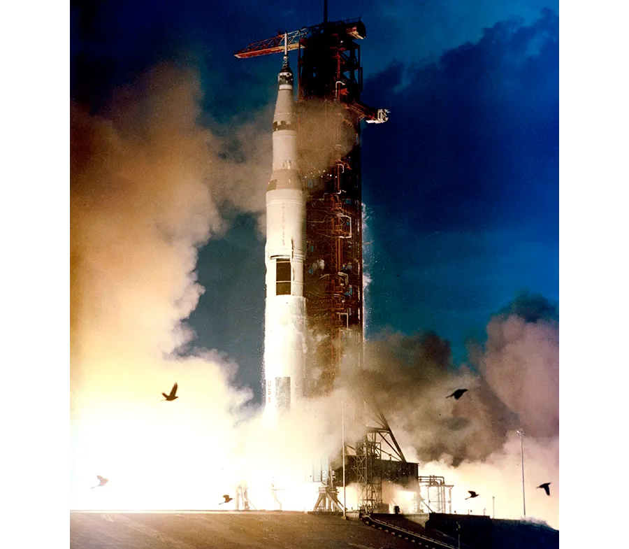 Apollo 14 launches from Kennedy Space Center, 31 January 1971. Credit: NASA
