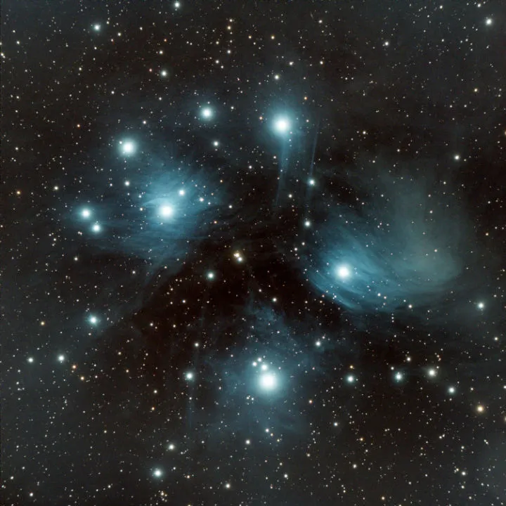 The Pleiades M45 Mike Read, Corsley, Wiltshire, 13 December 2020 Equipment: ZWO ASI 533MC camera, Sky-Watcher Esprit 100ED apo triplet refractor, Sky-Watcher EQ6-R mount