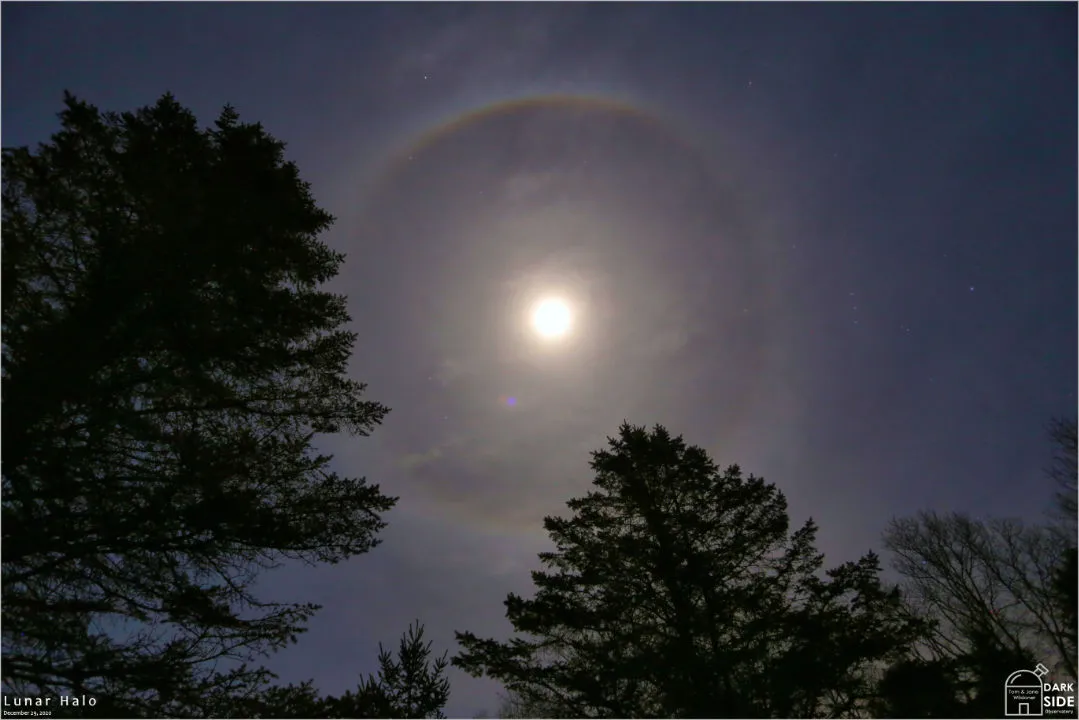 Lunar halo captured by Tom Wildoner, Pennsylvia, USA, 29 December 2020