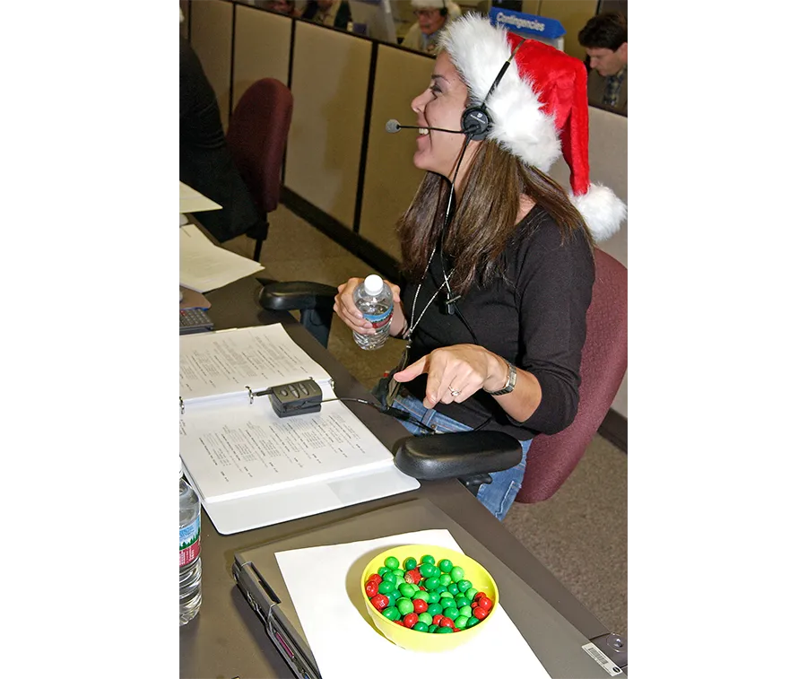 A bowl of festive M&Ms in mission control during the release of the Cassini mission’s Huygens probe onto the surface of Saturn’s moon Titan. Credit: NASA/JPL-Caltech