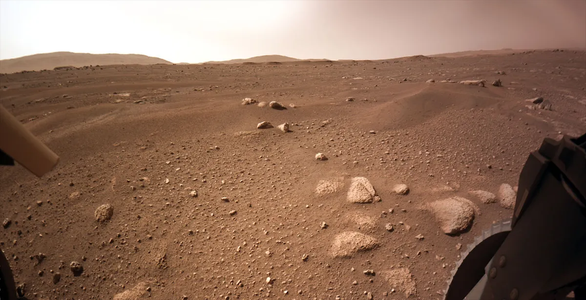 The Martian landscape, Sol 2 MARS PERSEVERANCE, 21 FEBRUARY 2021. IMAGE CREDIT: NASA/JPL-Caltech/Will Gater