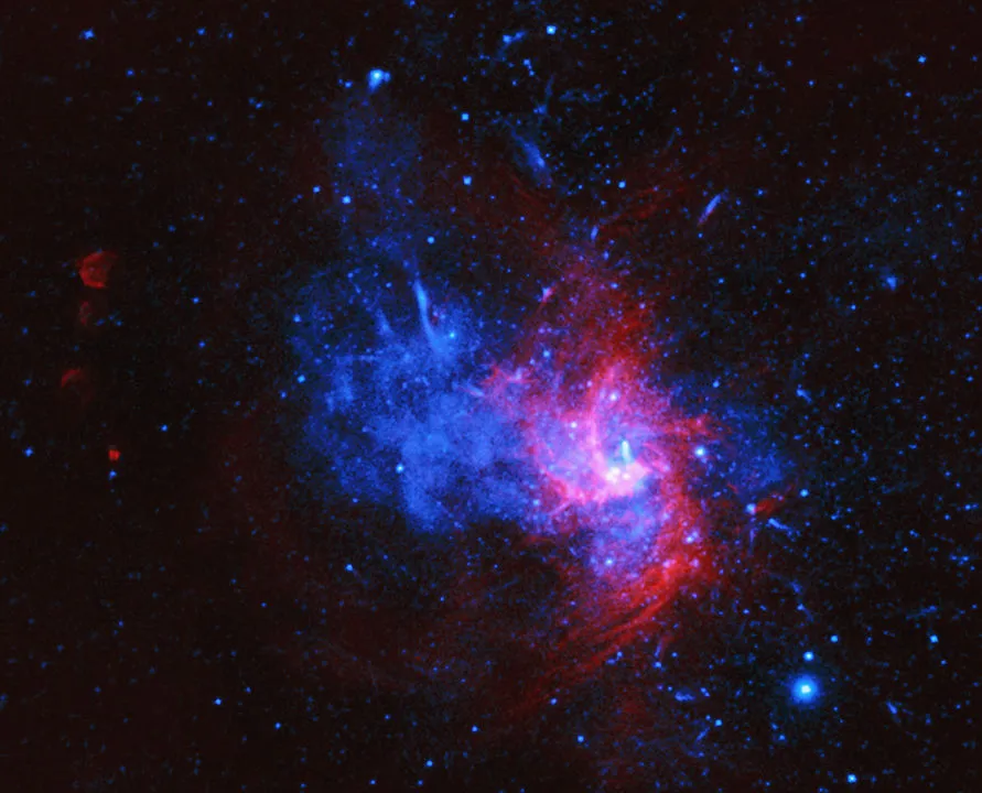 Supernova oddity Sagittarius A East CHANDRA X-RAY OBSERVATORY, 8 FEBRUARY 2021. IMAGE CREDIT: X-ray: NASA/CXC/Nanjing Univ./P. Zhou et al. Radio: NSF/NRAO/VLA