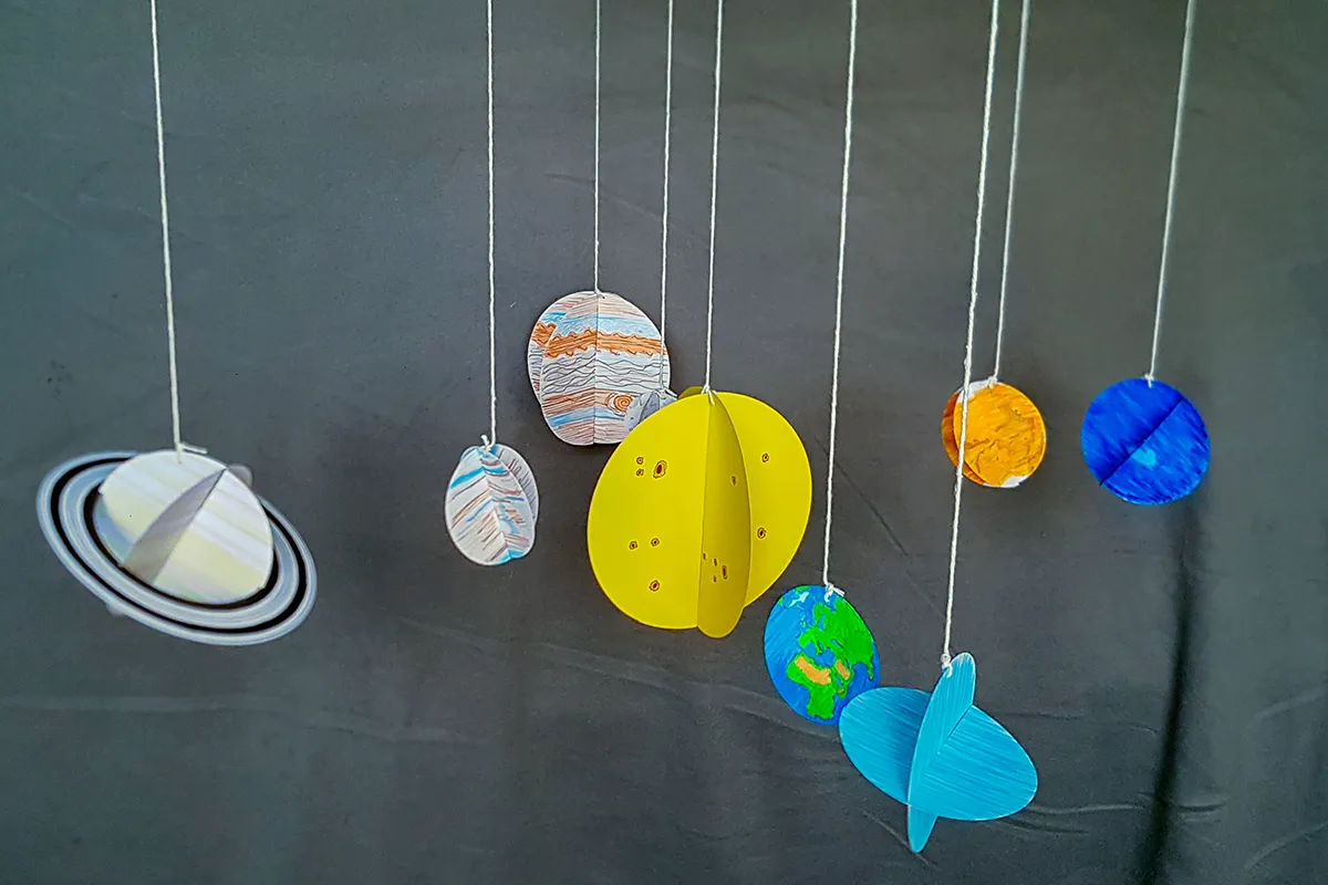 DIY Solar System mobile for child's bedroom. Credit: Mary McIntyre