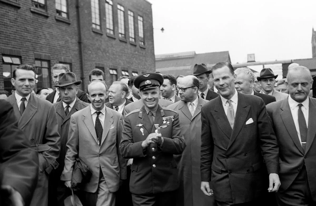 Yuri Gagarin visiting the Amalgamated Union of Foundry Workers in Manchester. Photo: ITAR-TASS / Alexei Struzhin