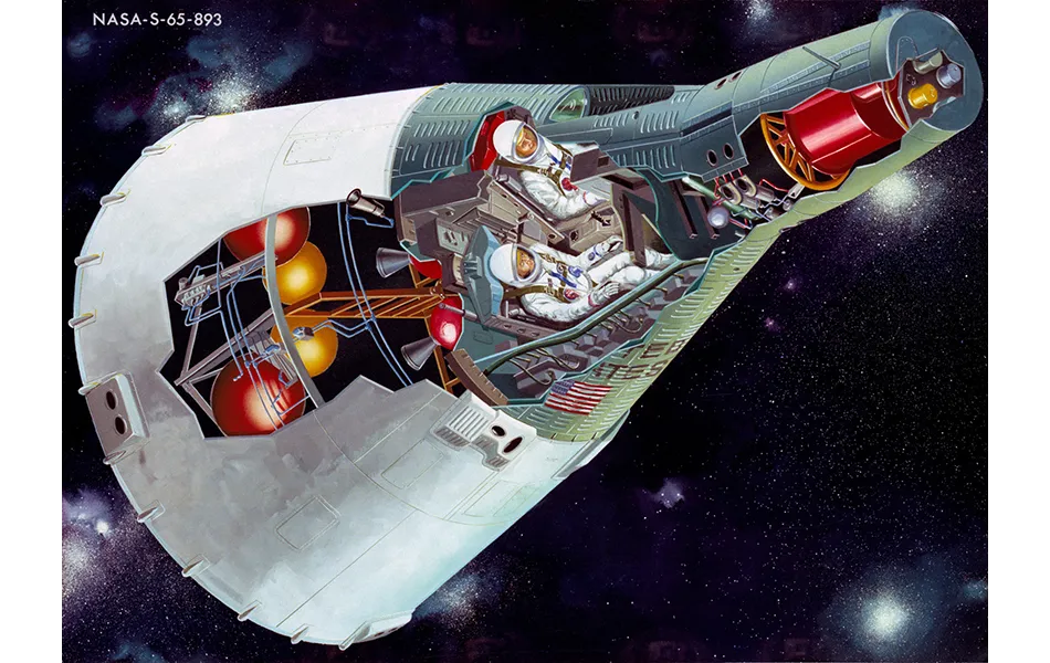 The Gemini spacecraft was designed to carry two astronauts into Earth orbit. Credit: NASA