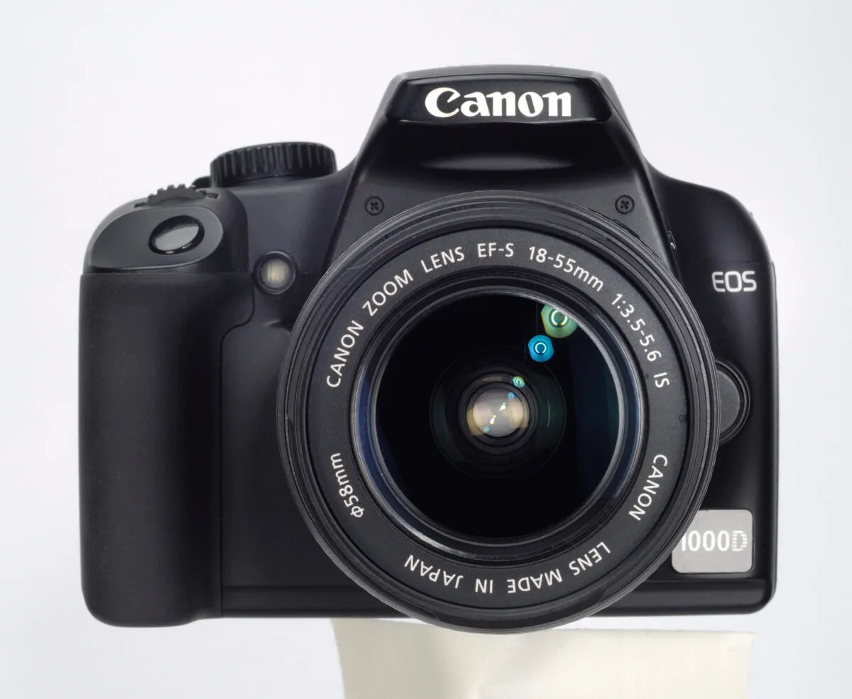 Canon EOS 1000D D-SLR camera. Credit: Credit: Digital Camera Magazine / Getty Images
