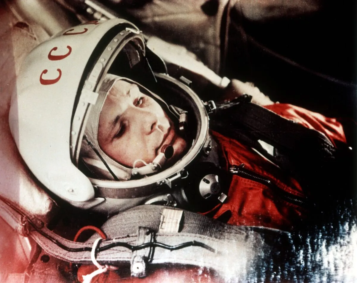 Soviet cosmonaut Yuri Gagarin, the first man in space, pictured in the capsule of his Vostok 1 spacecraft, 12 April 1961. Credit: Sovfoto/Universal Images Group via Getty Images