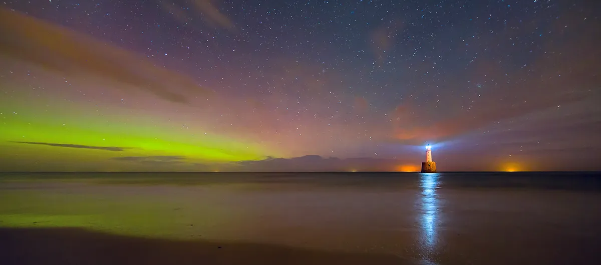 The Scottish coast offers a great view of the aurora when they appear.