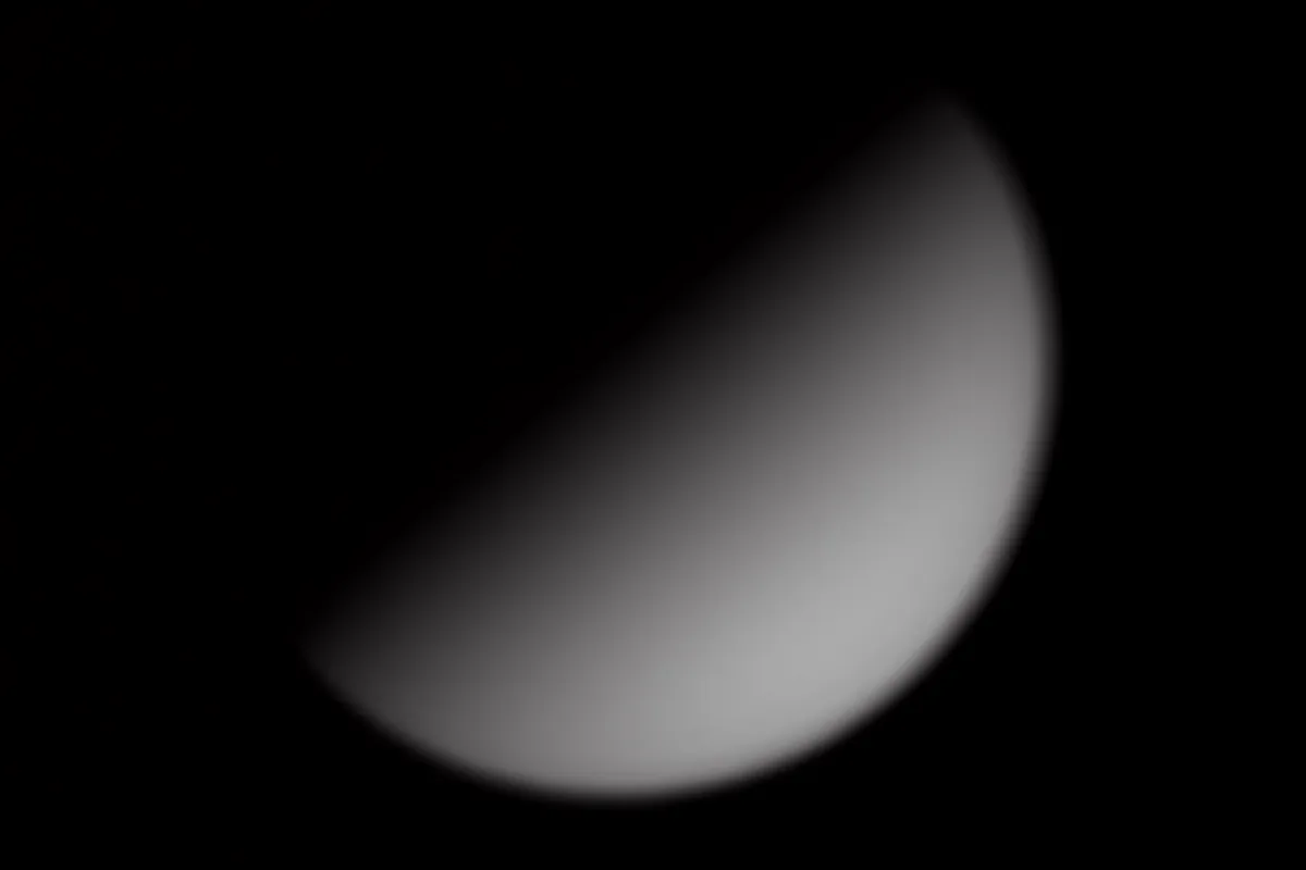 Venus in its 50% phase. Credit: Pete Lawrence
