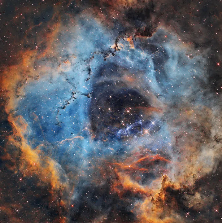 The Rosette Nebula Shawn Nielsen, remotely via El Sauce Observatory, Chile, 23 February 2021. Equipment: FLI PL 16803 camera, ASA 500N reflector, ASA DDM85 mount