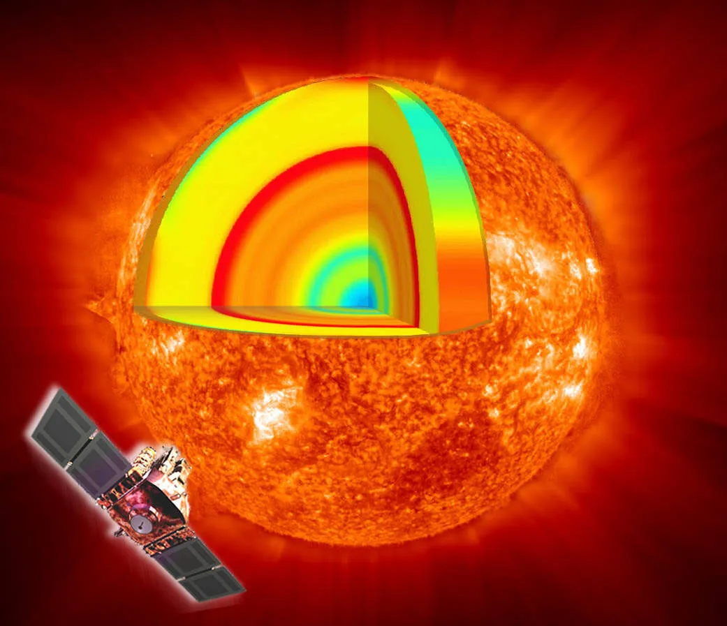 An artist's impression of the NASA/ESA SOHO mission studying the Sun. Credit: NASA/ESA